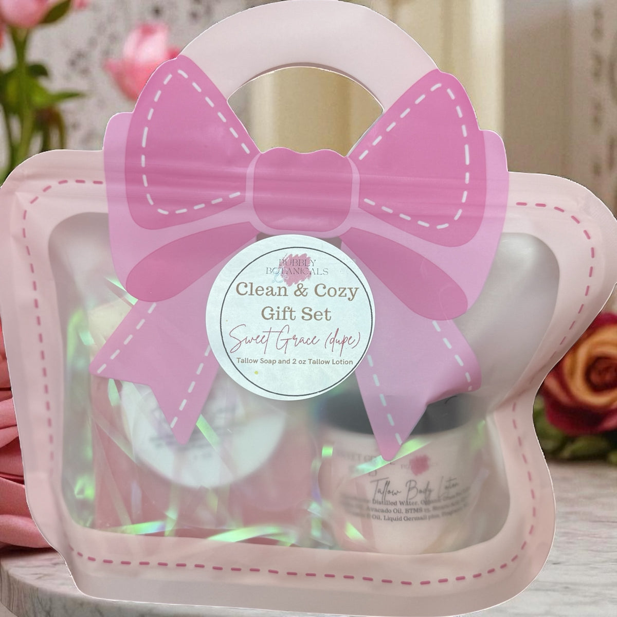 Clean and Cozy Tallow Gift Set – Natural Tallow Soap and Lotion Gift Set