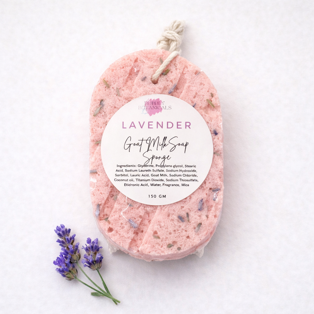 Goat Milk Soap Infused Sponge - Lavender Scented | Lasts up to 6 weeks