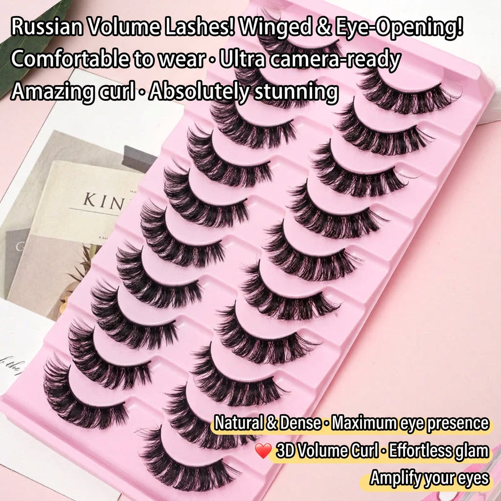 Russian Curl Strip Lashes — 10 Pairs
