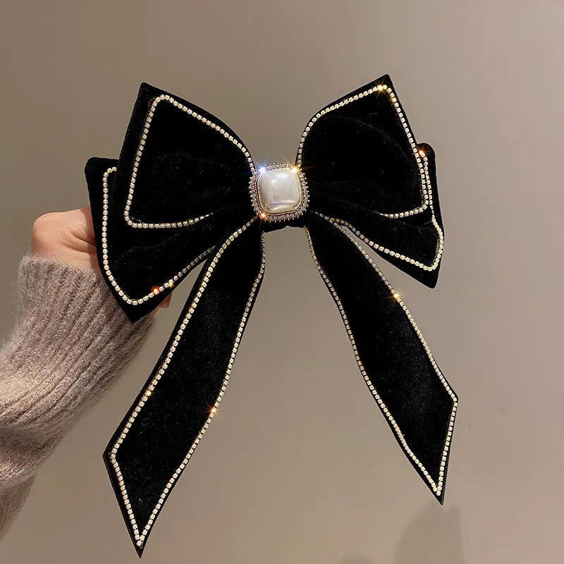 Pink Satin Bow Hair Clips