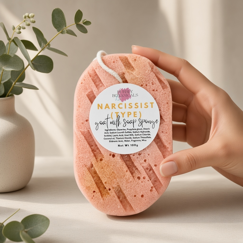 Goat Milk Soap Infused Sponge - Narcissist Type Scent | Lasts up to 6 weeks